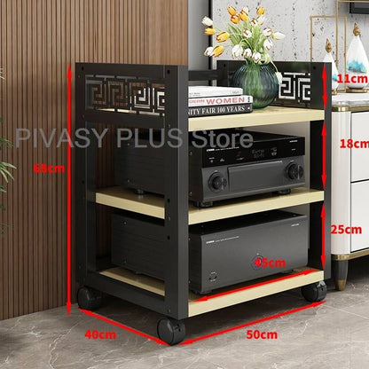 Rack Amplificador de Relevo 4 Cores, 3 Ajustes de Altura, Prateleira de Áudio, Suporte de Alto-Falante Grau E1 para Home Theater, Armazenamento de Amplificadores e Reprodutores