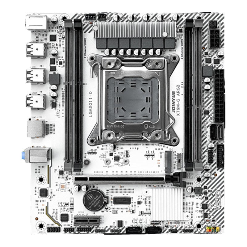 Placa-mãe JGINYUE X79M-G ARGB para CPU série E5 26XX V2 LGA2011 M-ATX DDR3 RAM interface TPM escritório doméstico loja jogar jogos