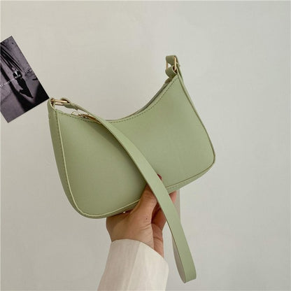 New Women's Fashion Handbags Retro Solid Color PU Leather Shoulder Underarm Bag Casual Women Hobos Handbags