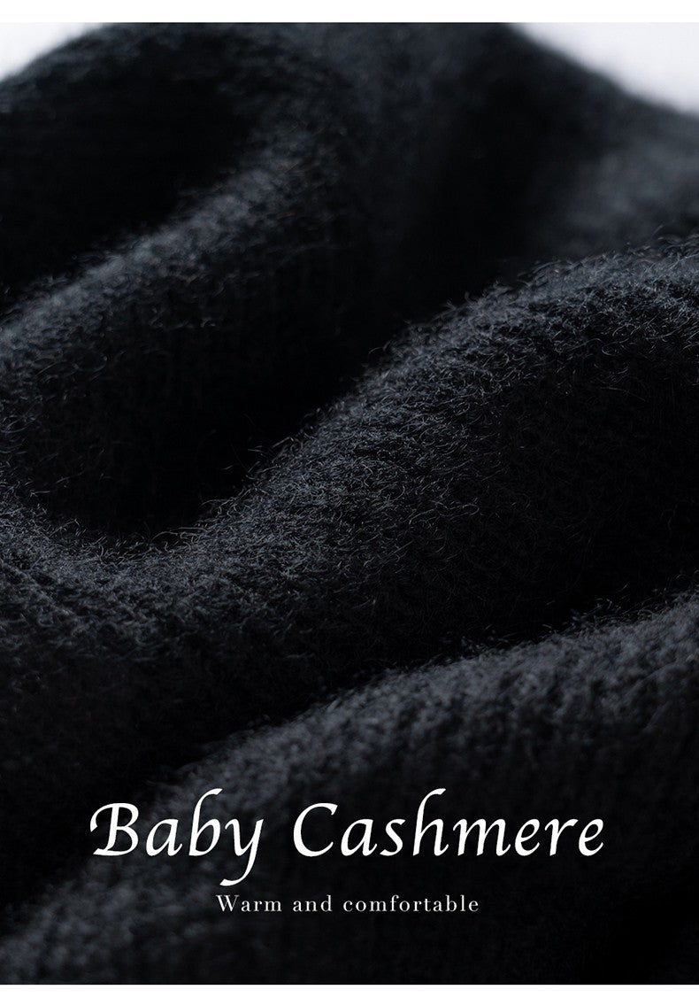 New Autumn Winter 100% Cashmere Hat Knitted Mountaineering Wool Hat Outdoor Skiing Double Layer Men and Women Thickened Warm