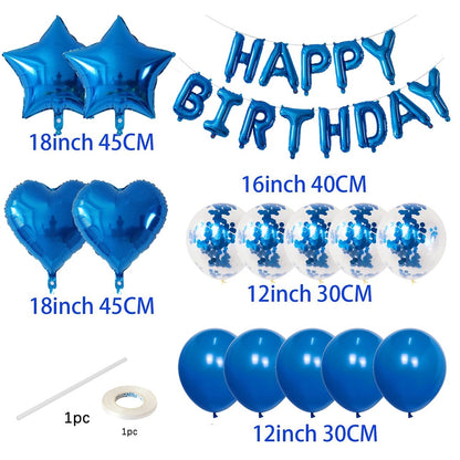 15pcs/Set 16Inch Happy Birthday Letter Foil Balloons Birthday Theme Party Baby Shower Decoration Kids Toys Gifts Latex Air Globo