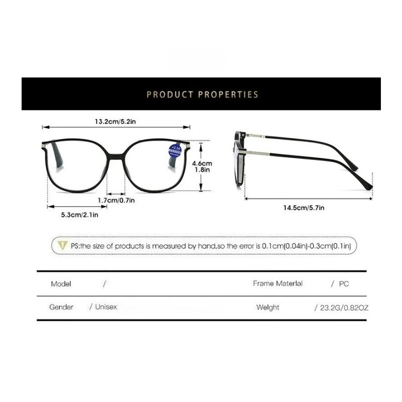 Anti Blue Light Reading Glasses for Women Stylish Dazzling Large Frame Set with Diamonds Plano Eyeglasses Presbyopic Eyewear