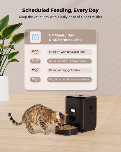 Comedouro Automático Inteligente para Gatos e Cães Máquina de Ração Lenta com Dosador Automático Temporizado e Quantitativo Tigela para Gatos e Cães