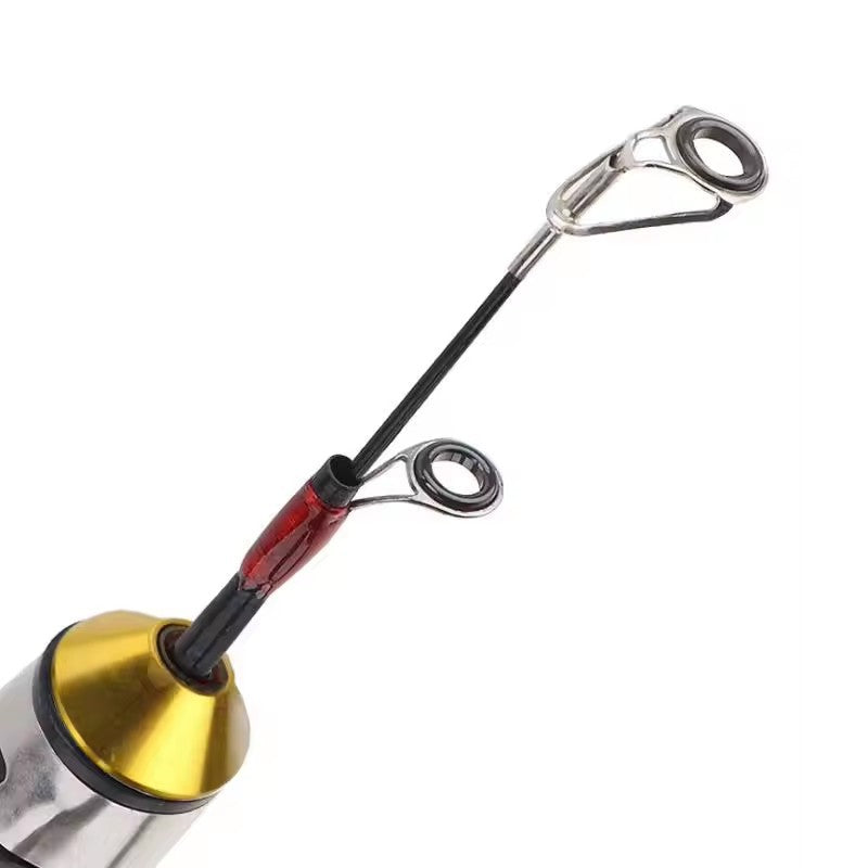 Vara de pesca de camarão mini 60cm, vara telescópica de carbono para pesca no gelo