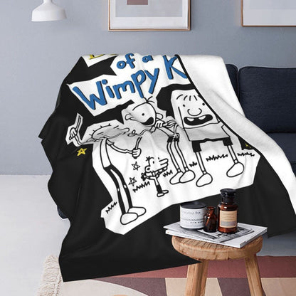 Wimpy Kid 4 States Of Greg Heffley Blankets Soft Warm Flannel Throw Blanket Plush for Bed Living room Picnic Travel Home Couch