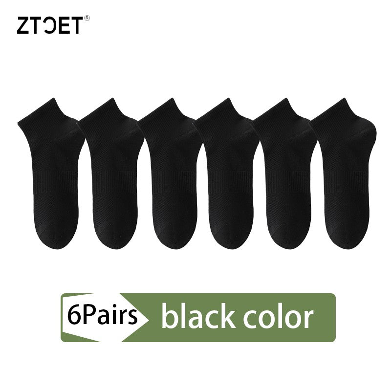6Pairs Men Socks Combed Cotton Mesh Breathable Odor proof and antibacterial Spring Summer for Male sock New High Quality Man