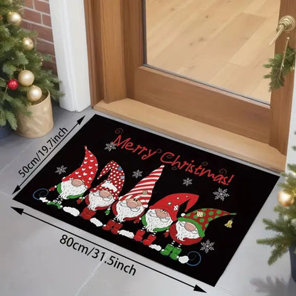 VIKAMA Modern Style Christmas Bath Door Mat Non-Slip Absorbent Rug Water Absorbing Skid-Resistant Mat for Bathroom Home Decor
