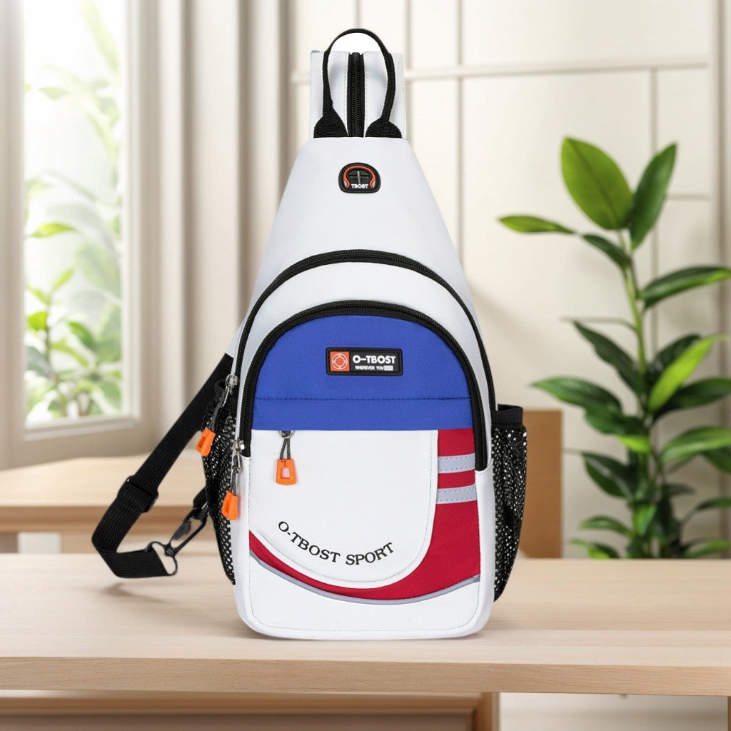 Tourist leisure chest bag, multifunctional large capacity shoulder bag, outdoor trendy crossbody bag