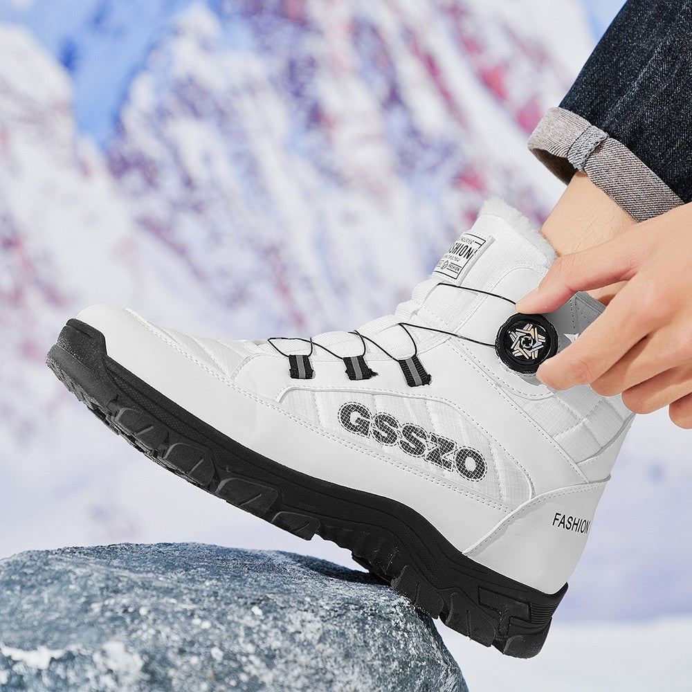 Winter New Swivel Buckle Fleece Waterproof Snow Boots Outdoor Non-slip and Wear-resistant