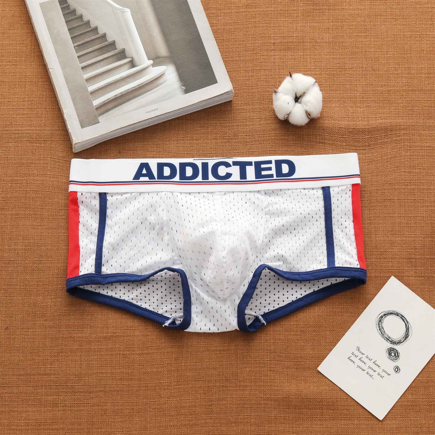 Men's panties, low rise breathable ice silk mesh comfortable tide boxers