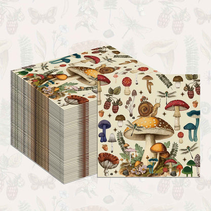 20/40 pcs Mushroom and Snail - Themed Disposable Napkins - 2 - Ply Paper, Suitable for Weddings, Birthdays and Celebrations