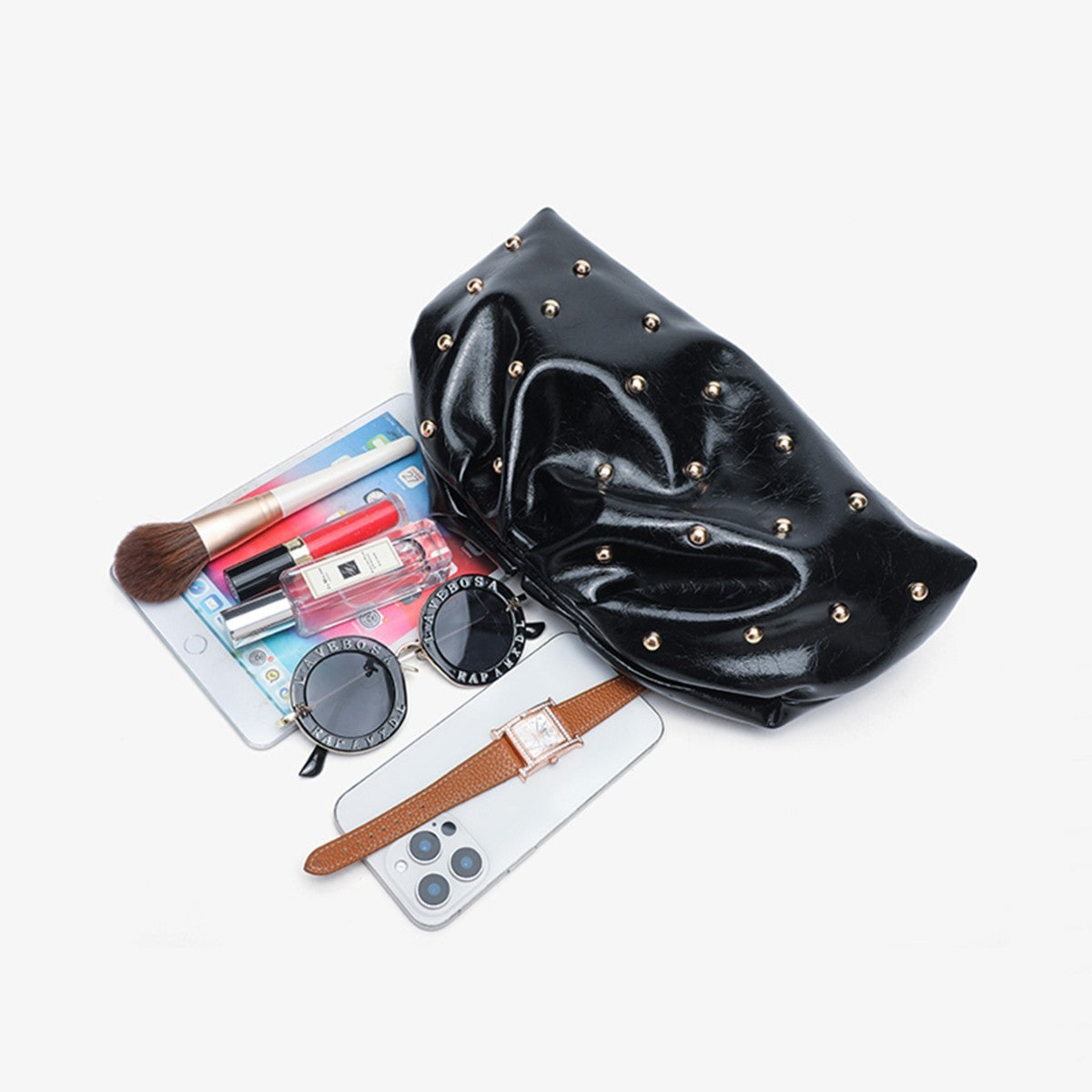 2025 Large Capacity Folded Cloud Clutches Women's Handbag Fashion Simple Multifunctional Clasp Bag Mushroom Nail Dinner Bag