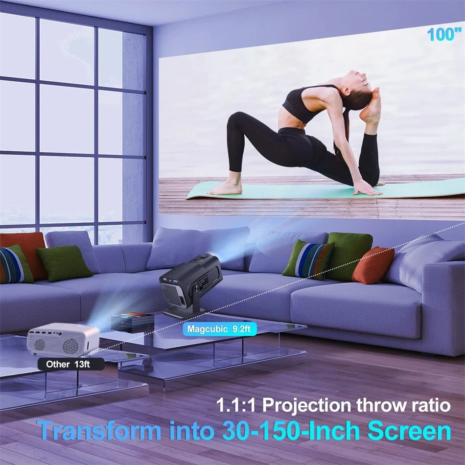 New KaiAqua HY320 Projector Android 11 390ANSI HD 4K Native 1080P Dual Wifi6 BT5.0 Cinema level Portable Projetor HY300 Upgrated