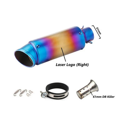 motorcycle exhaust inox muffler carbon fiber exhaust Universal 51/60mm with DB Killer for z900 R3 R25 MT07 MT09 R1 Z400 Z650