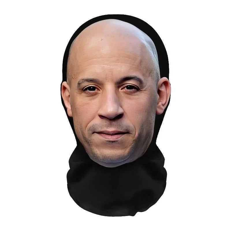 2Pcs 3D Printed Full Face Mask Realistic Celebrity Face Mask Props Costume for Party Supplies Cosplay Visual Men Women Headgear