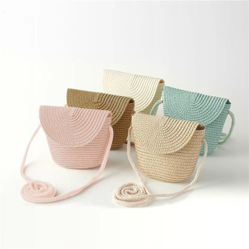 Beach Straw Shoulder Messenger Bag Women Bohemian Summer Woven Rattan Bucket Shoulder Handbag Handmade Crossbody Bags For Women