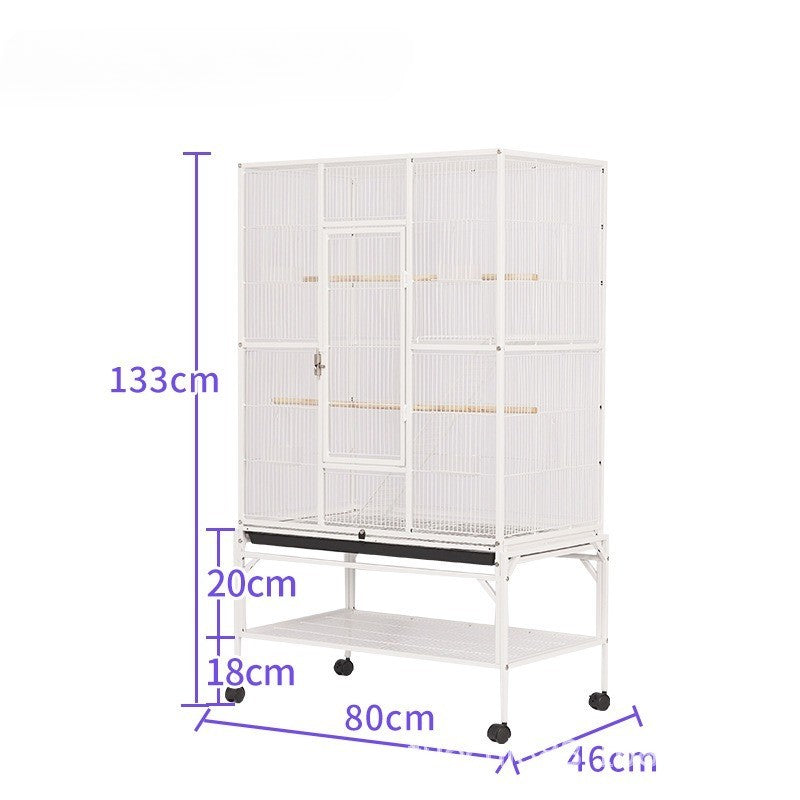 80x46x133CM Gaiola de Papagaio de Luxo Grande Multi-camadas com Grande Espaço Caixa de Ferro para Papagaio Estorninho Xuanfeng com Gaiola para Pássaros