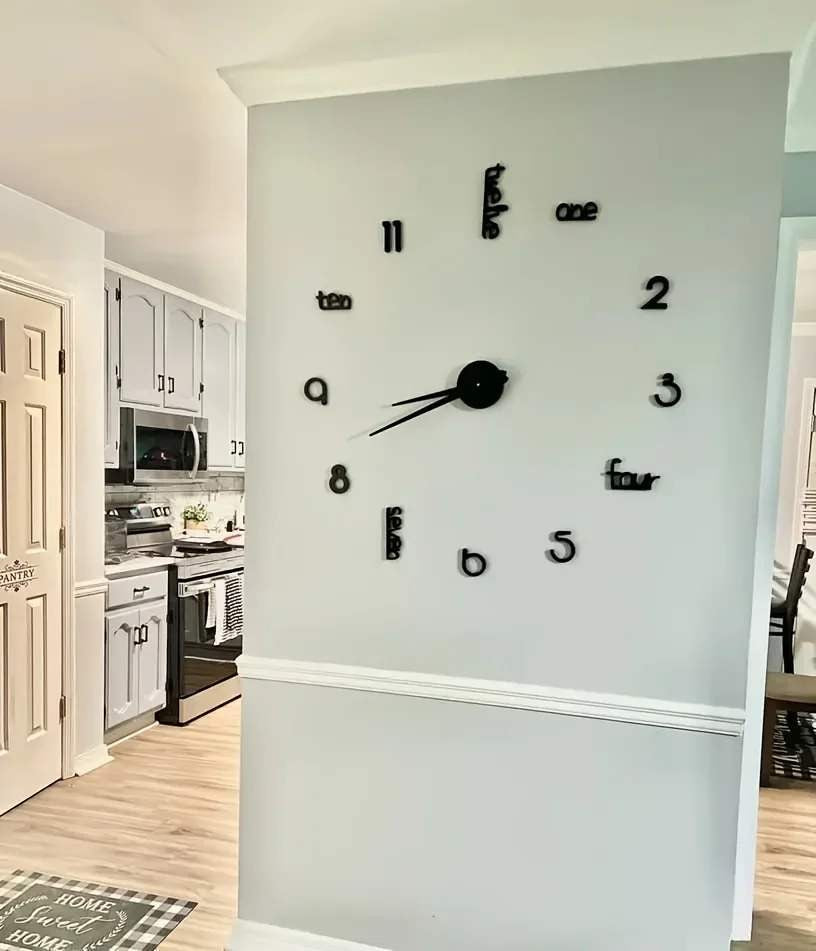 Frameless giant wall clock, modern home decoration,  bedroom, and   for home office. living room decoration