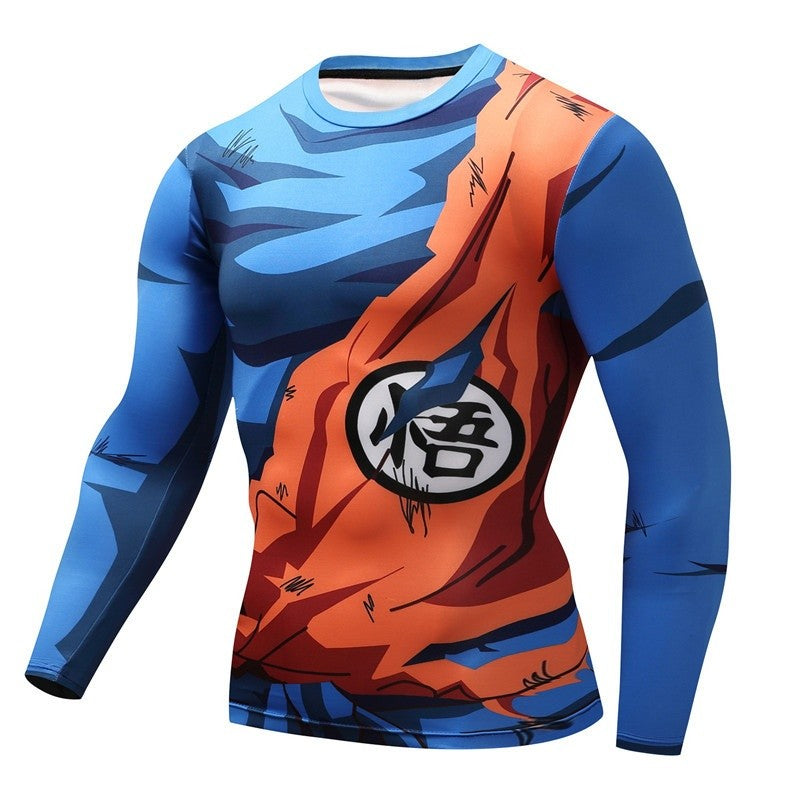 2025/26 Popular Anime COS Dragon Ball Wukong Fitness Sportswear Long Sleeved T-shirt for Teenagers and Men Adult Gym Top