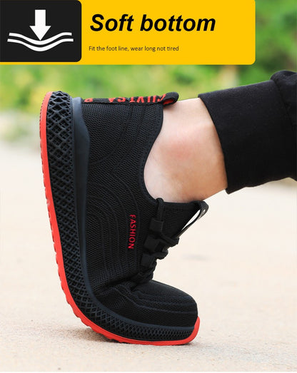 Manlegu Air Mesh Steel Toe Work Shoes Breathable Working Shoes Women Man Safety Shoes Lightweight Puncture-Proof Safety Boots