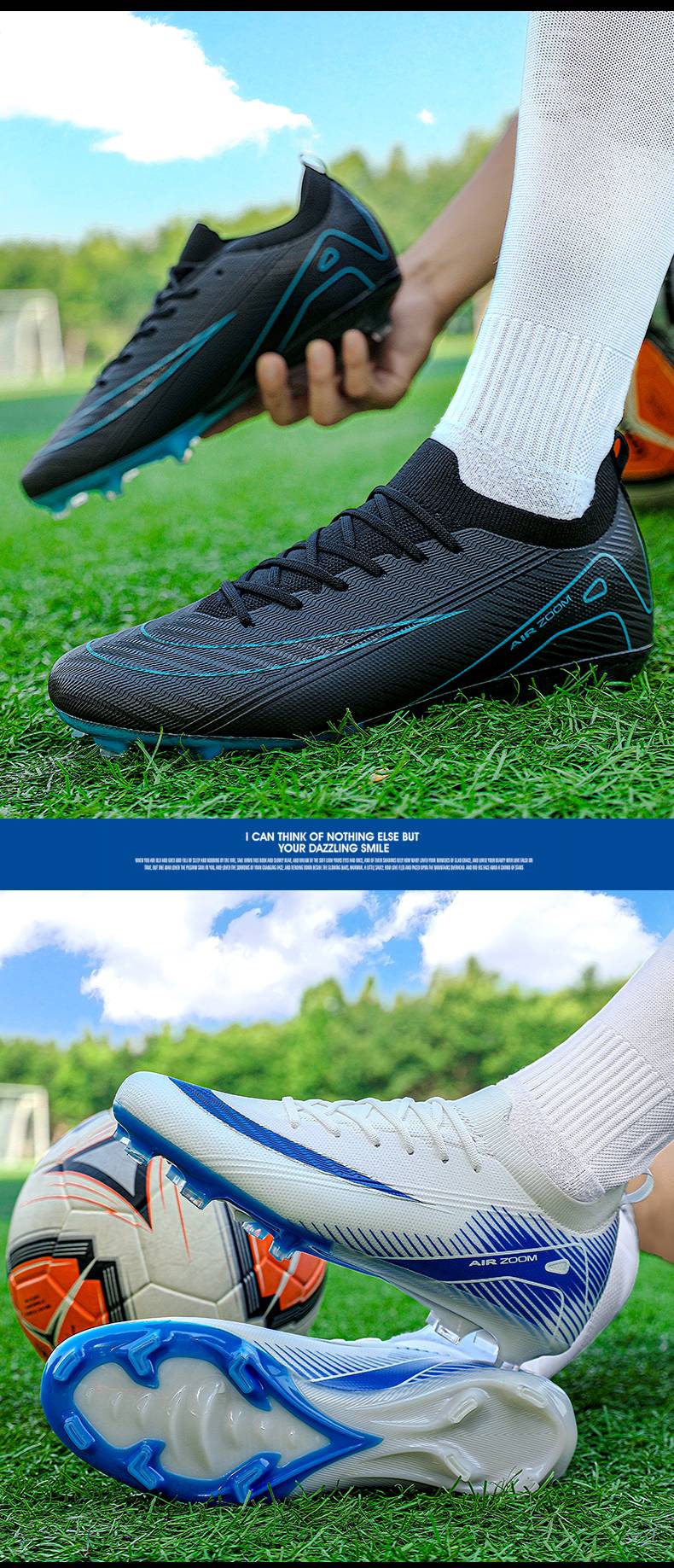 Men Training Football Boots Unisex Professional Soccer Shoes Trend Grass Cleats Outdoor Breathable Sport Ultra-light Non-slip