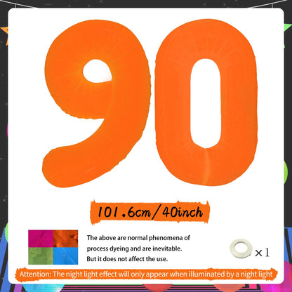 Orange Fluorescent Neon Digital Balloons Glowing Party Balloons Used for Birthday Parties, Anniversaries, Holiday Decorations