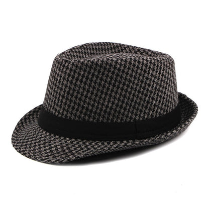 Chapéu de Lã para Casamento Primavera Verão para Homens de Meia-Idade, Casal, Moda Outono Inverno, Festa Xadrez, Design de Luxo, Chapéu Jazz Fedora para Mulheres