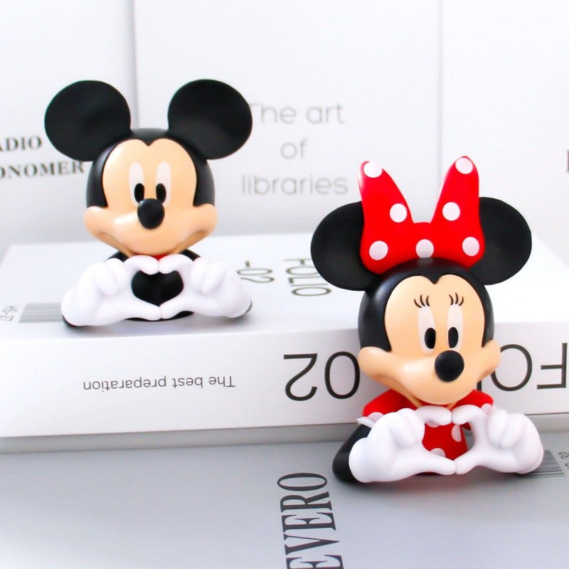 Textura Fina Combinada de Restauração Original de Anime, Presente de Brinquedo Mickey Minnie, Ornamento de Decoração de Sala de Estar de PVC Disney 10cm de Sucesso