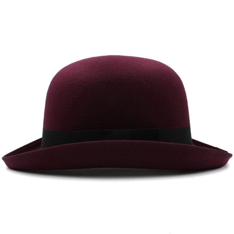 Men Women Felt Bowler Hat Classic Party Hats Lightweight Derby Fedora Hats Costume Accessories