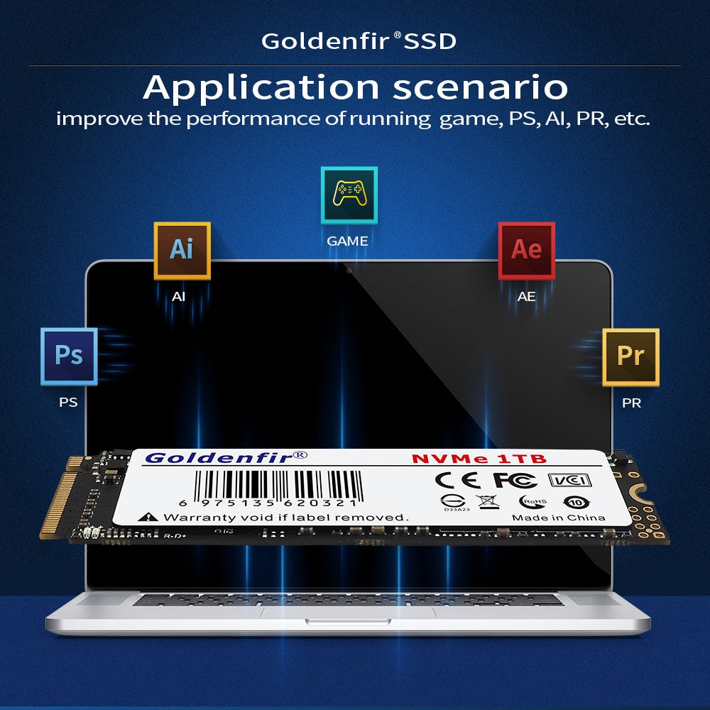 M2 SSD NVMe 256GB Goldenfir M.2 PCIe 128GB 120GB 512GB 1TB Disco de Estado Sólido 2280 Interno para Laptop Desktop TLC/QLC