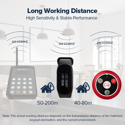 RETEKESS Restaurant Pager Wireless Waiter Calling System TD112 Waterproof Watch Pager Receiver T117 Call Buttons for Cafe Bar
