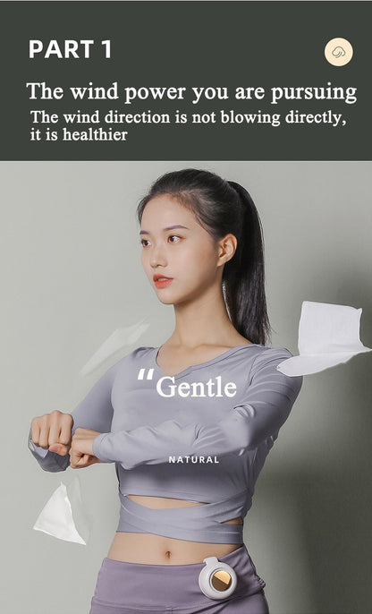 USB Hanging Neck Fan Portable Mute Mini Clip Hanging Waist Electric Fan 900mah Leafless Fan 3 Speeds for Outdoor Camping Fishing