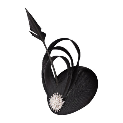 Champagne Imitação Sinamay Fascinator Chapéu Elegante Acessório de Cabelo de Casamento para Mulheres com Grampo de Cabelo para Coquetel Dia de Corrida