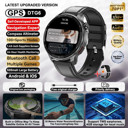 2026 Novo Militar T-Rex 3 Ultra Offline Mapa GPS Smart Watch 4GB Memória 10ATM À Prova D'Água Monitor Cardíaco Esportivo Smartwatch Masculino
