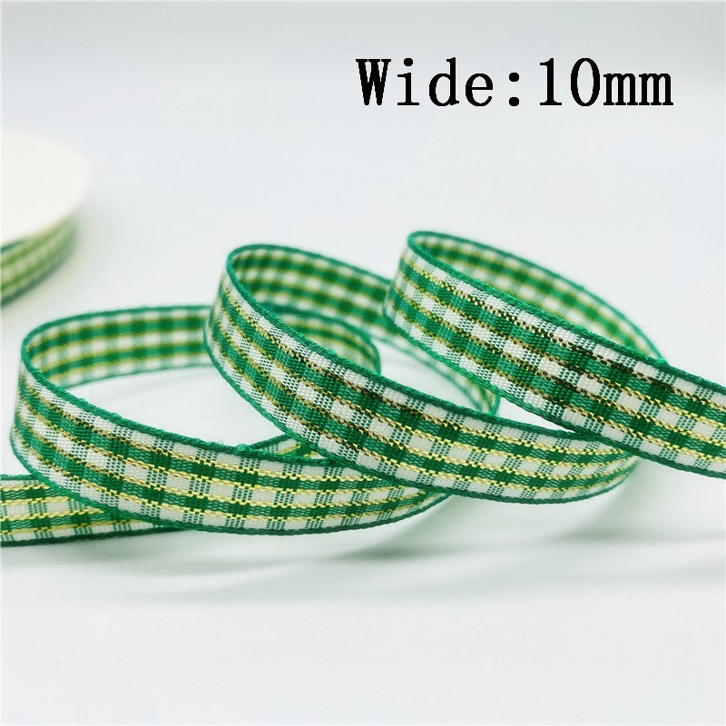5yards/Lot 10mm 25mm Plaid Ribbon Christmas Decor Ribbon For Handmade Design Christmas Decoration DIY Gift Wrapping