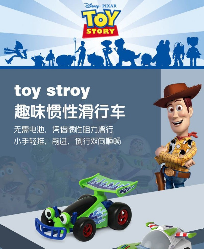 13cm Disney Pixar Toy Story Inercial Woody Buzz Carro de Fricção Boneco de Simulação Brinquedos para Desenvolvimento do Interesse Infantil