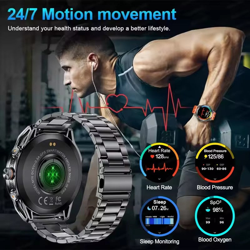 2025 Novo Smartwatch Militar T-Rex 3 Ultra GPS Bateria de 1000mAh 10ATM à Prova D'água Bússola Lanterna Rastreador Esportivo Smartwatch Masculino