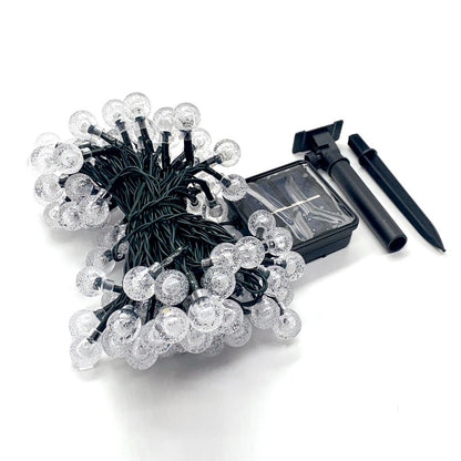 Solar String Lights Outdoor 200 LED Crystal Globe Lights Waterproof Solar Festoon Fairy Light for Garden Christmas Party Decor