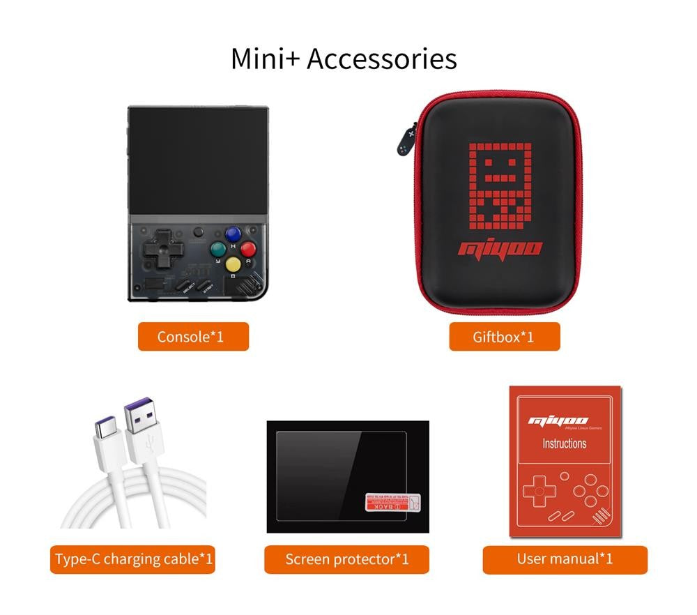 MIYOO Mini Plus Portable Retro Handheld Game Console 3.5"IPS HD Screen Mini+ Players Children's Gift Classic Gaming Emulator