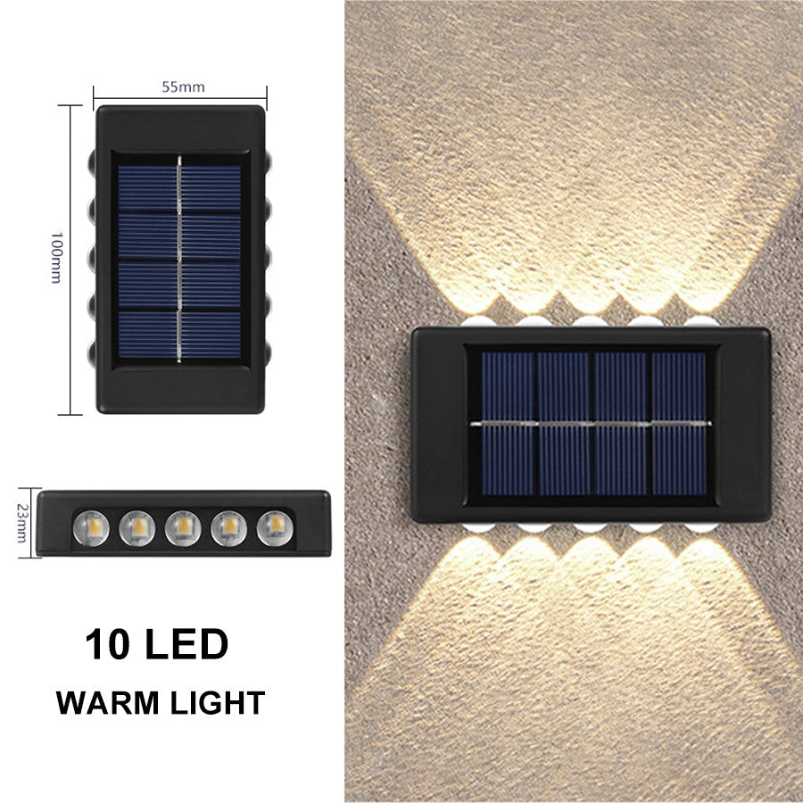 Solar Up And Down Double-headed High Brightness Wall Lights Garden Lights Door Sign Wall Lights Outdoor Waterproof Wall Washer