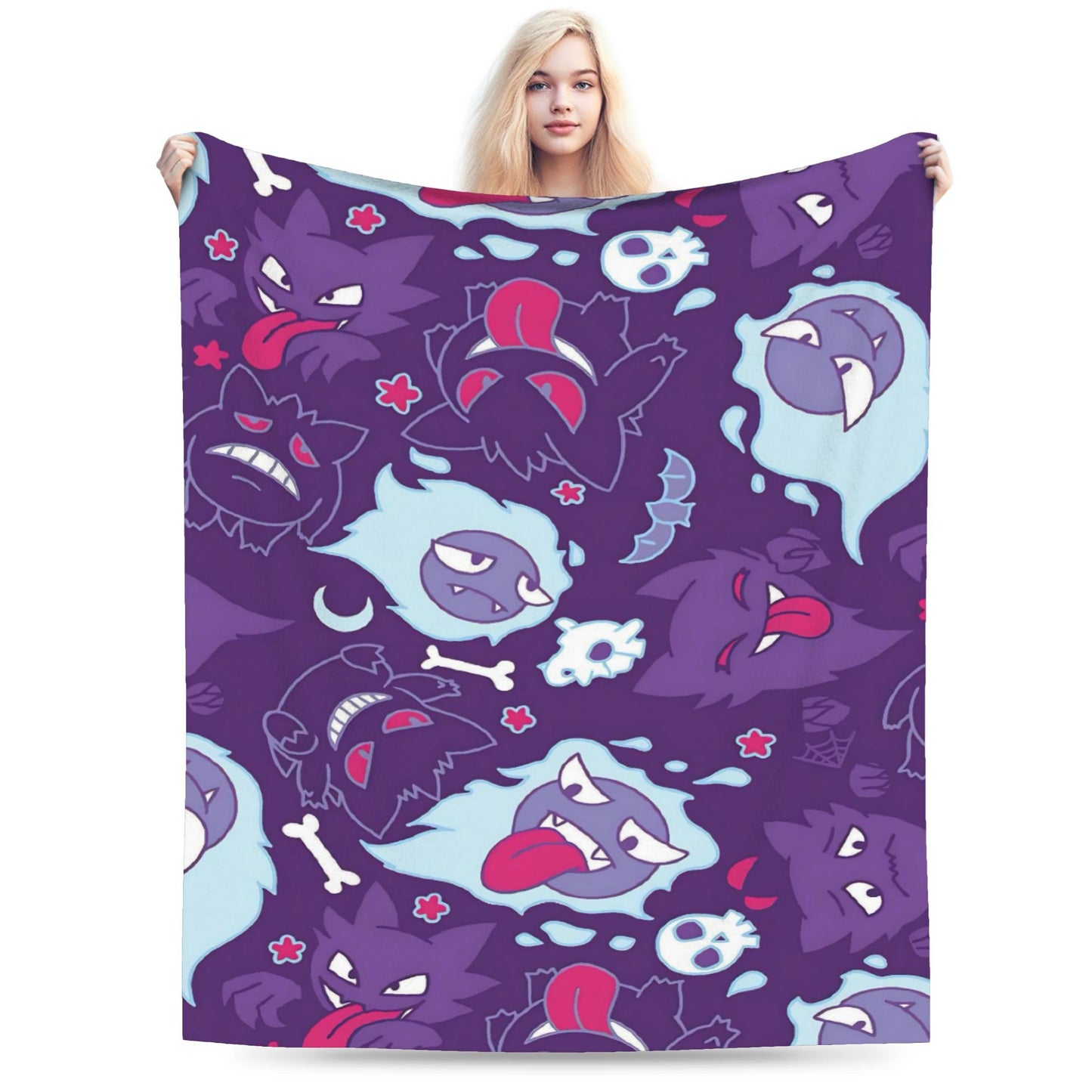Cobertores Gengar Mantas De Pelúcia Novas Super Quentes Para Meninas Meninos Sofá Cadeira Flanela Colcha Protetor De Cama