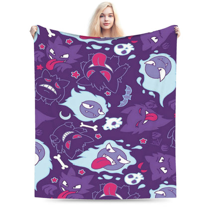 Cobertores Gengar Mantas De Pelúcia Novas Super Quentes Para Meninas Meninos Sofá Cadeira Flanela Colcha Protetor De Cama