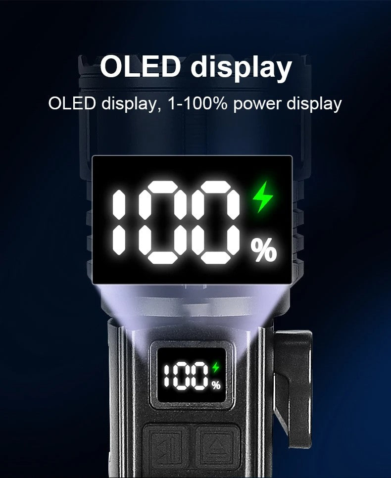 Super Bright Flashlight 10000000LM Torch High Power LED Flashlights Zoomable Lantern Rechargeable Lamp Magnet Tactical Lantern