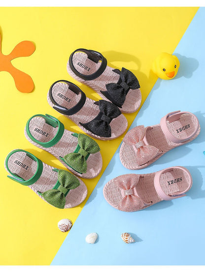 Girls Sandals Summer New Arrival Korean Style Big Kids Casual Flat Soft Sole Princess Shoes Versatile Little Girls Beach Sandals