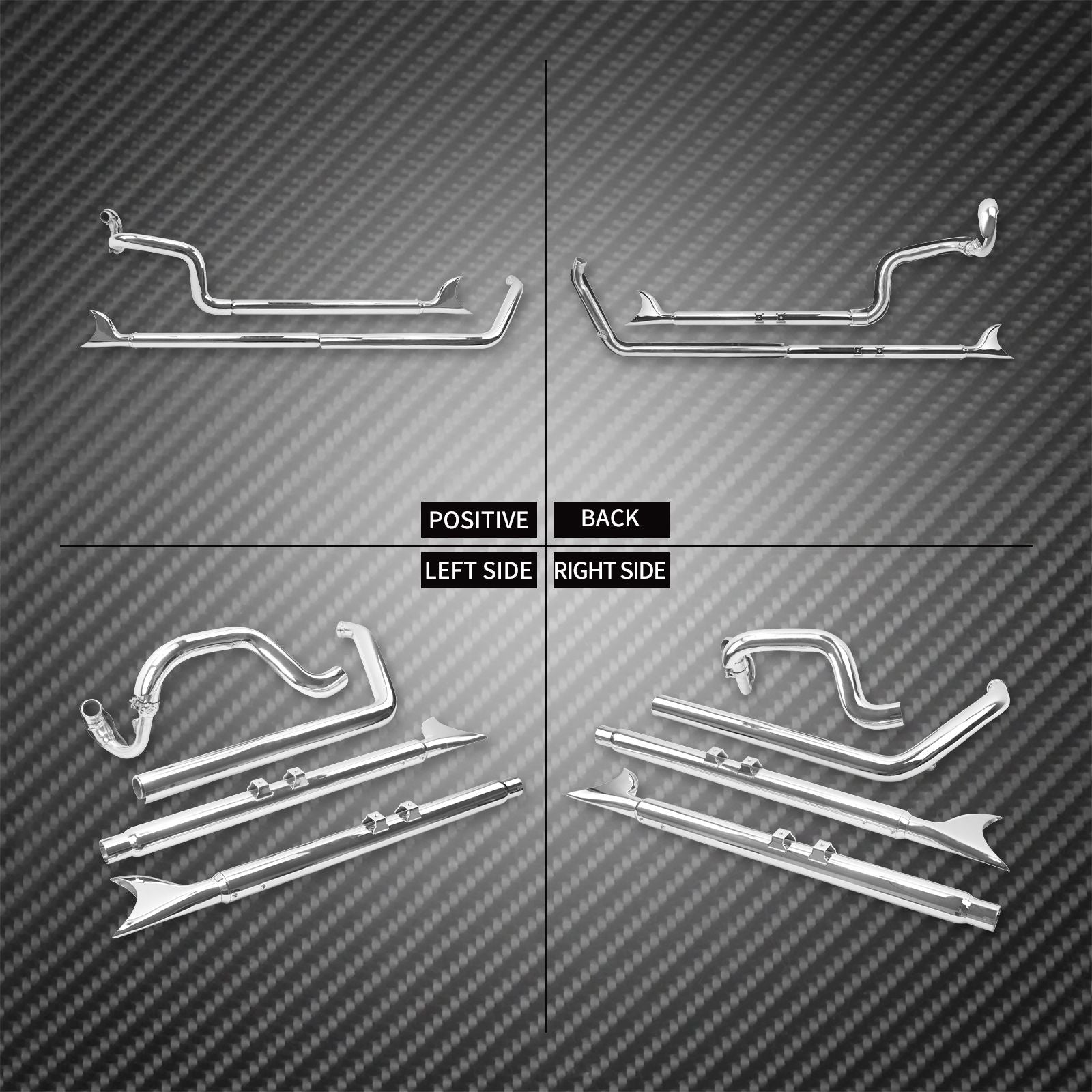 Motorcycle Chrome Dual Exhaust System For Harley Softail Breakout FXSB 2013-2016 Fatboy FLSTF 2005-2017 Night Train FXSTB 07-09