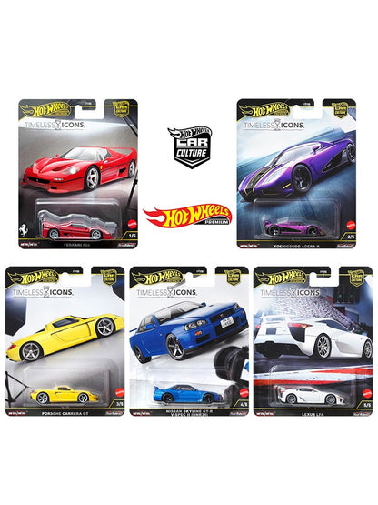 Hot Wheels Premium FPY86 Timeless Icons, Nissan Koenigsegg Ferrari F50 Lexus Porsche, Carro de Liga Fundida em Escala 1:64 para Colecionadores