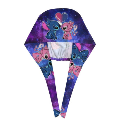 Custom Retro Cartoon Cleaning Working Cap Comfortable  Stitch Ohana Scrub Cap Surgicals Hat Nurse Scrubs Hat For Dentist