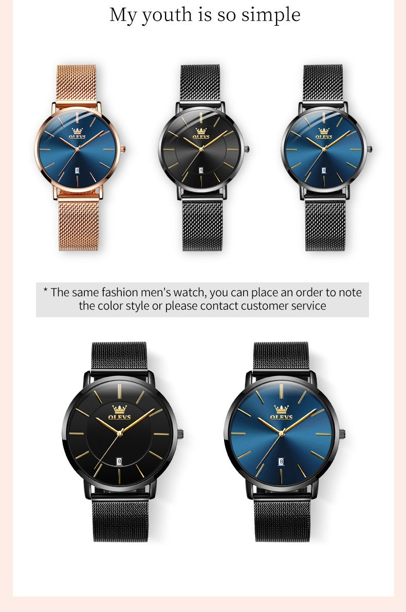 OLEVS 5869 Women Watch Fashion Simple Ultra Thin 6.5mm Quartz Women's Watch Top Brand Calendar Waterproof Women Luxury Watch