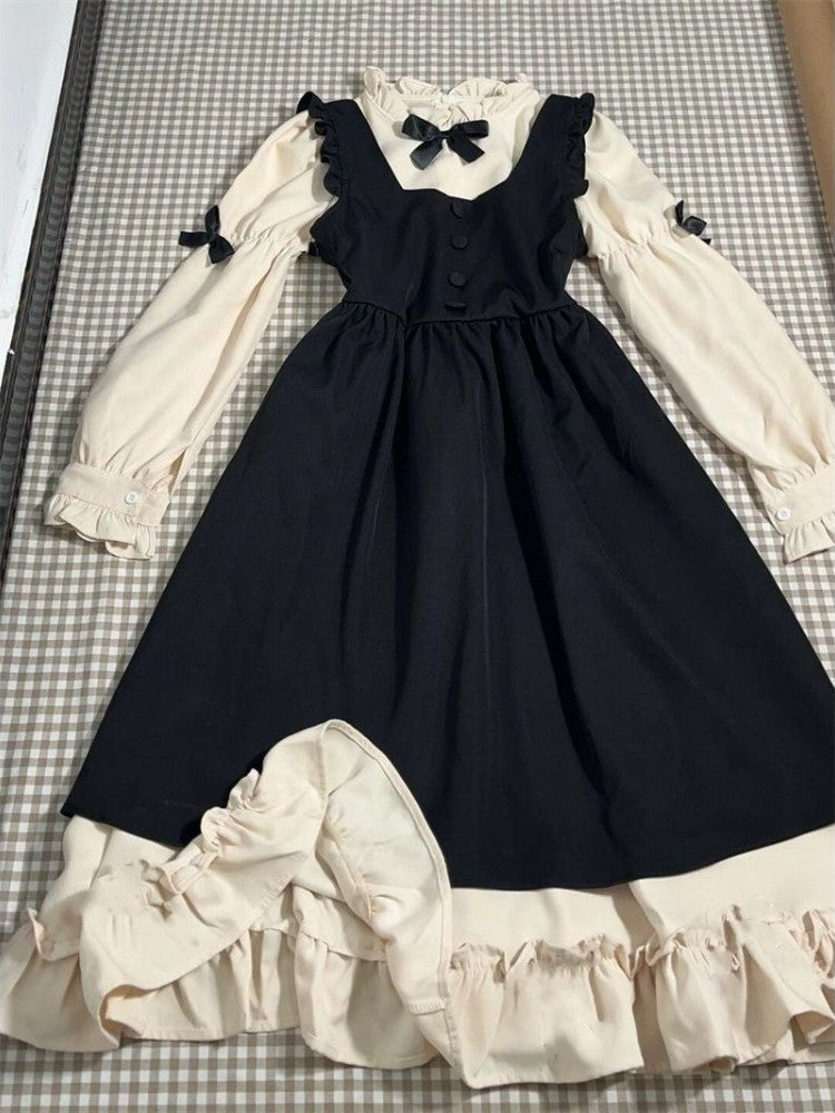 French Vintage Midi Dress Women Casual Evening Party Plaid Dress Office Lady Out