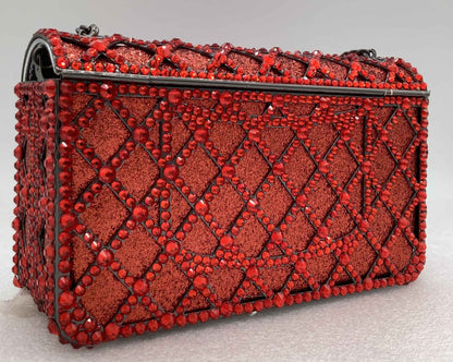 XIYUAN Women Orange/Blue/Silver/Green Jewels Long Chain Messenger Bags Party Wedding Diamonds Handbags Gems Shoulder Bag Wedding